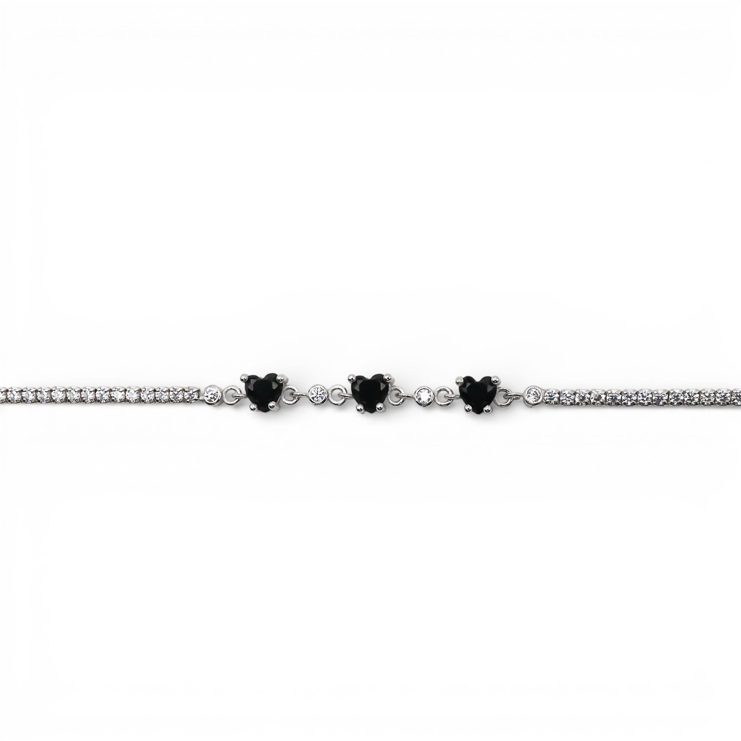 Bratara Tennis In Love Black Argint
