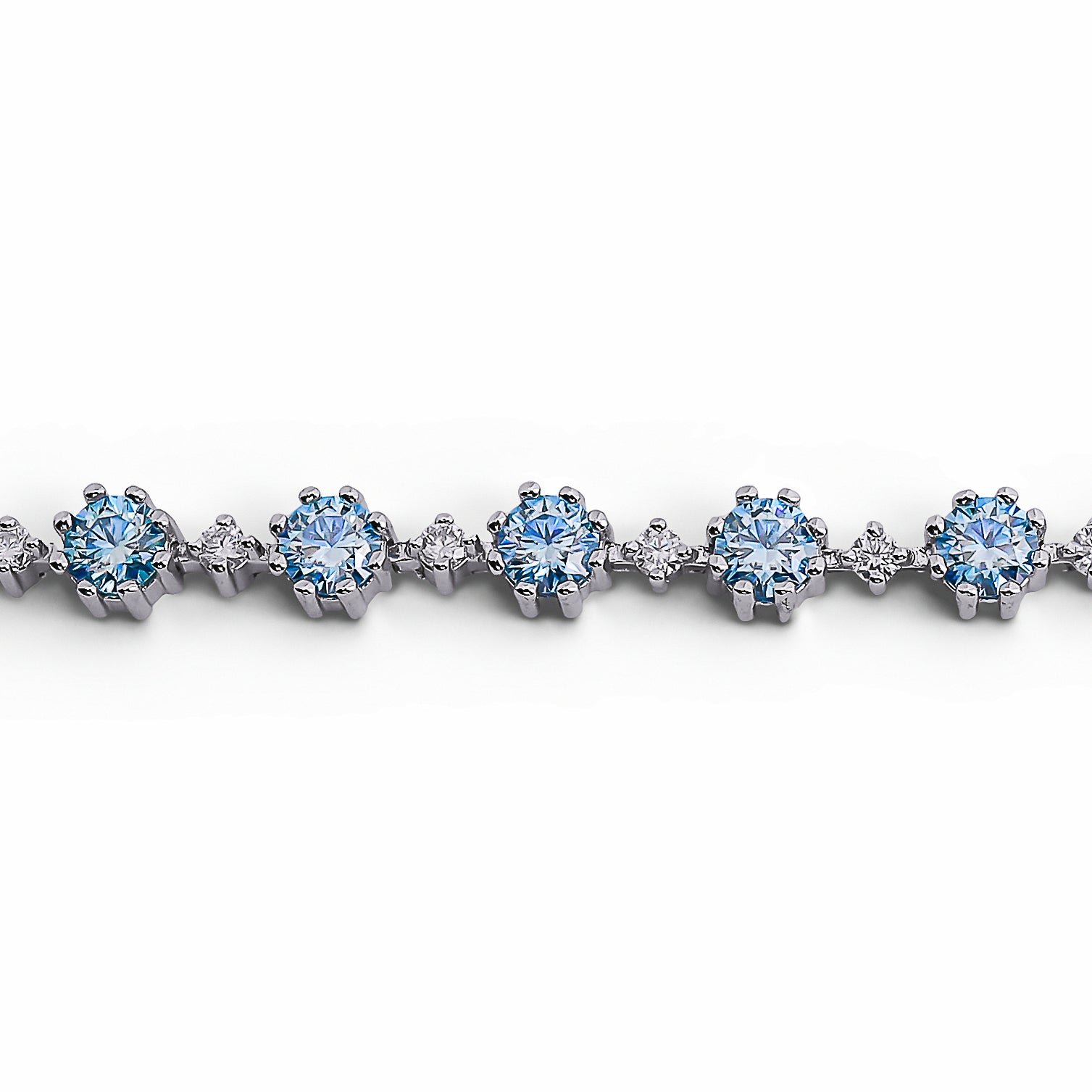 Brățara Tennis Moissanite L-Saphire Blue Argint