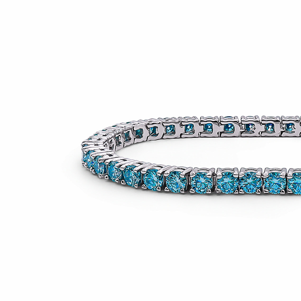 Brățara Tennis 2.5mm Moissanite Regal Blue Argint