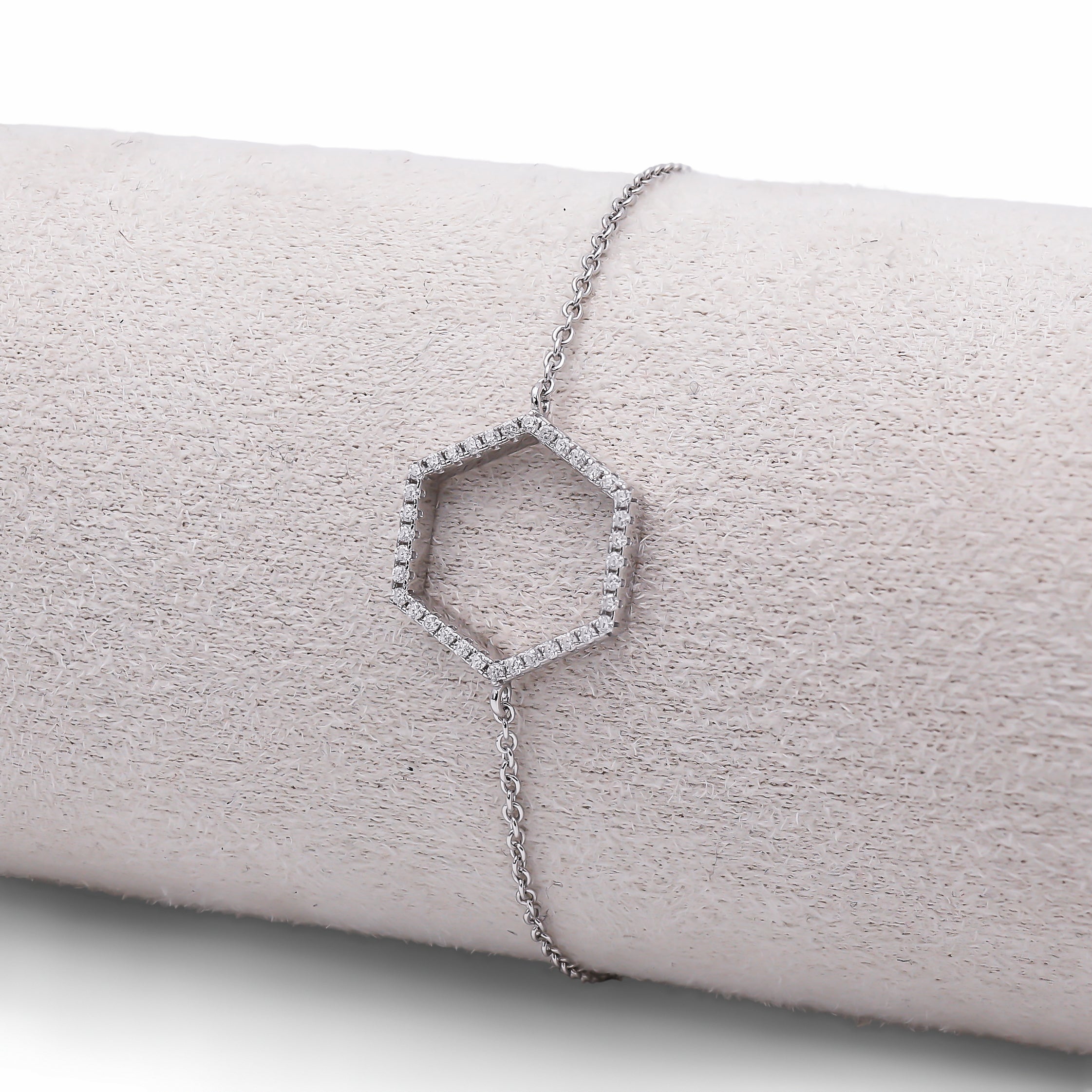 Brățara Moissanite Hexagon Argint