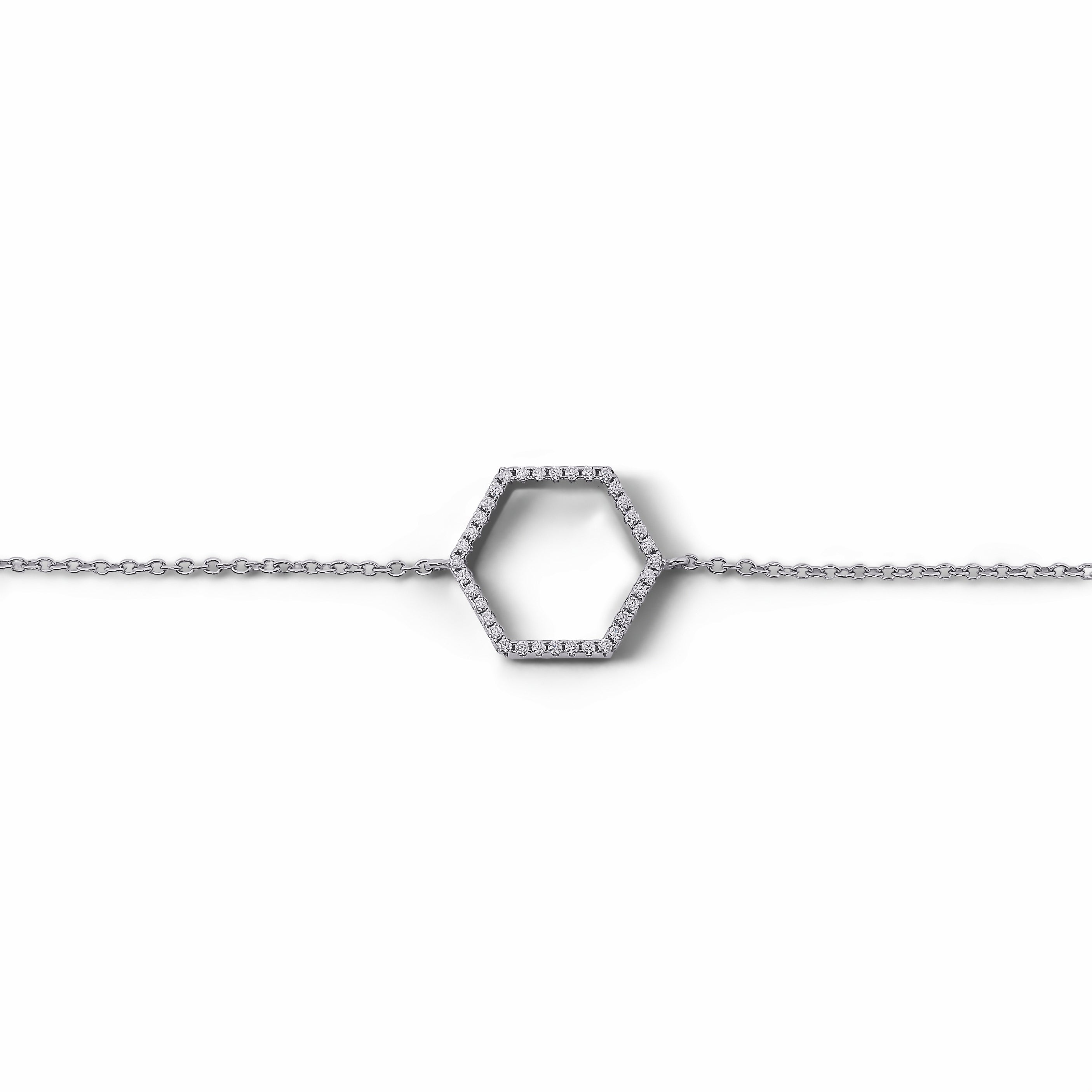 Brățara Moissanite Hexagon Argint