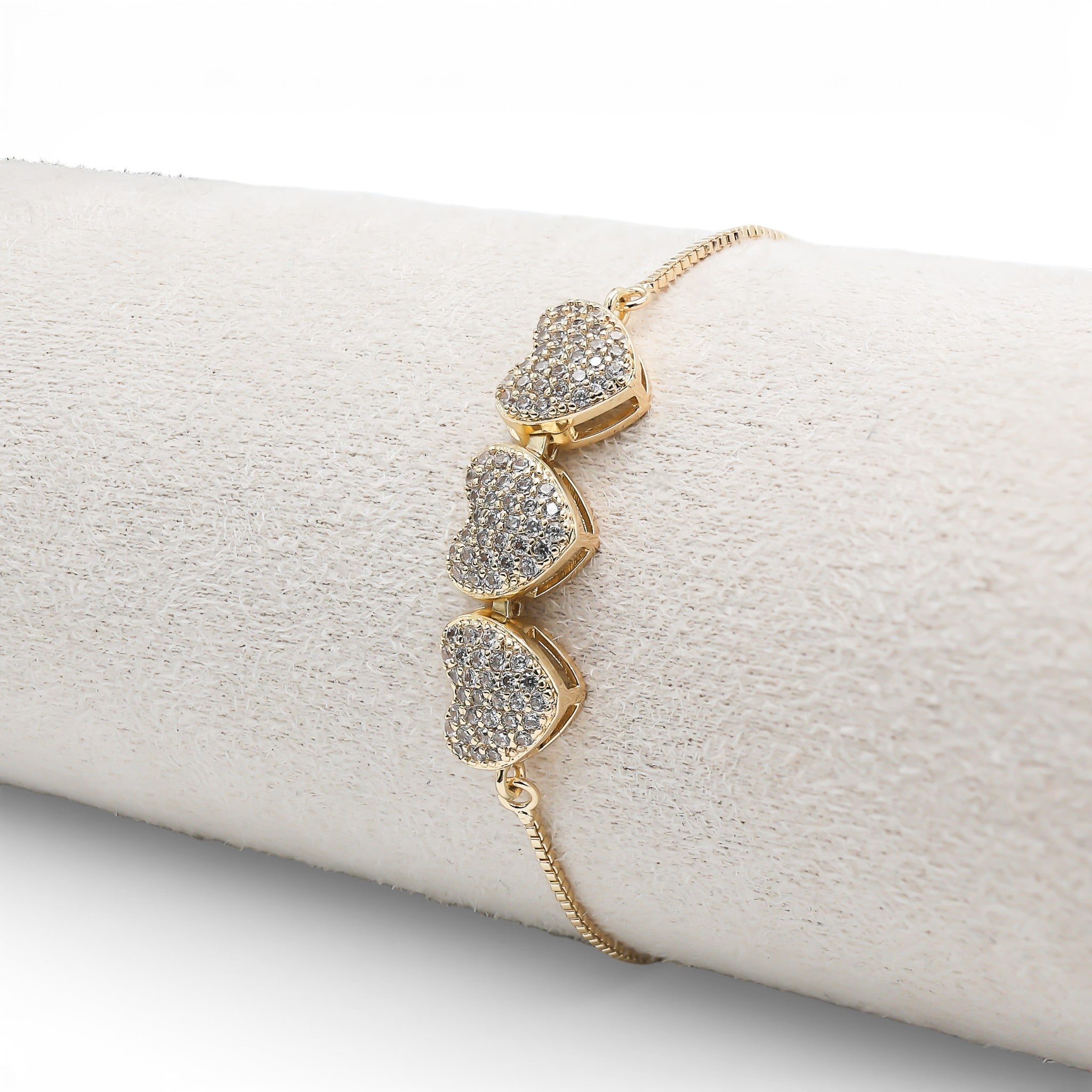 Brățară Three Hearts Placată cu Aur