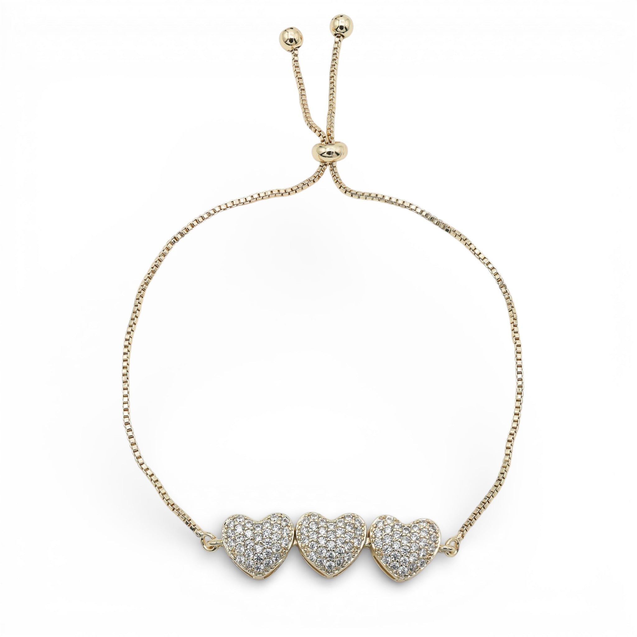 Brățară Three Hearts Placată cu Aur