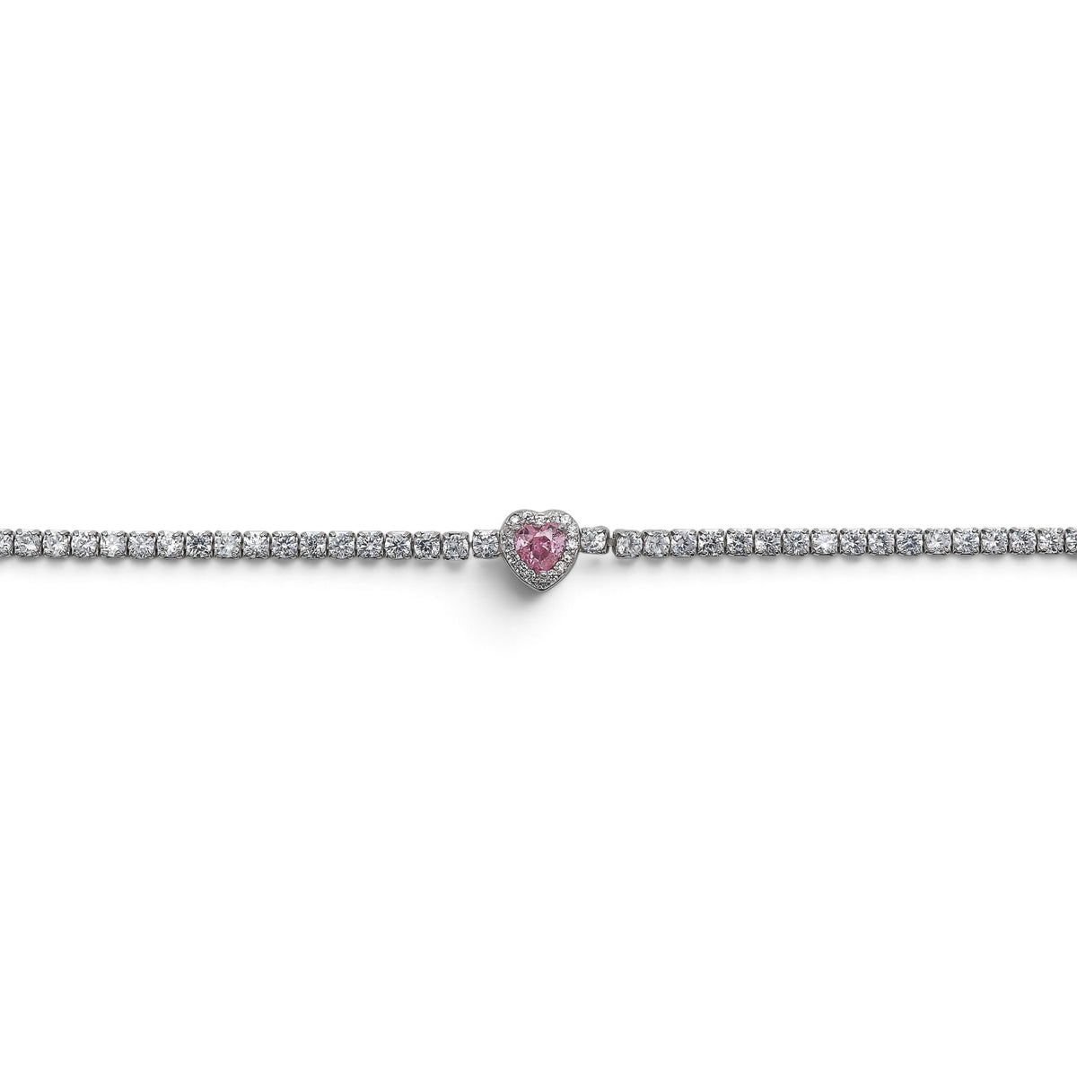 Bratara Tennis Mini V-day rose Argint