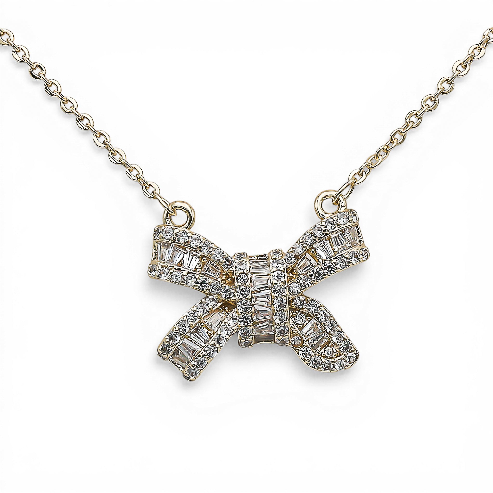 Colier Big Bow Placat cu Aur