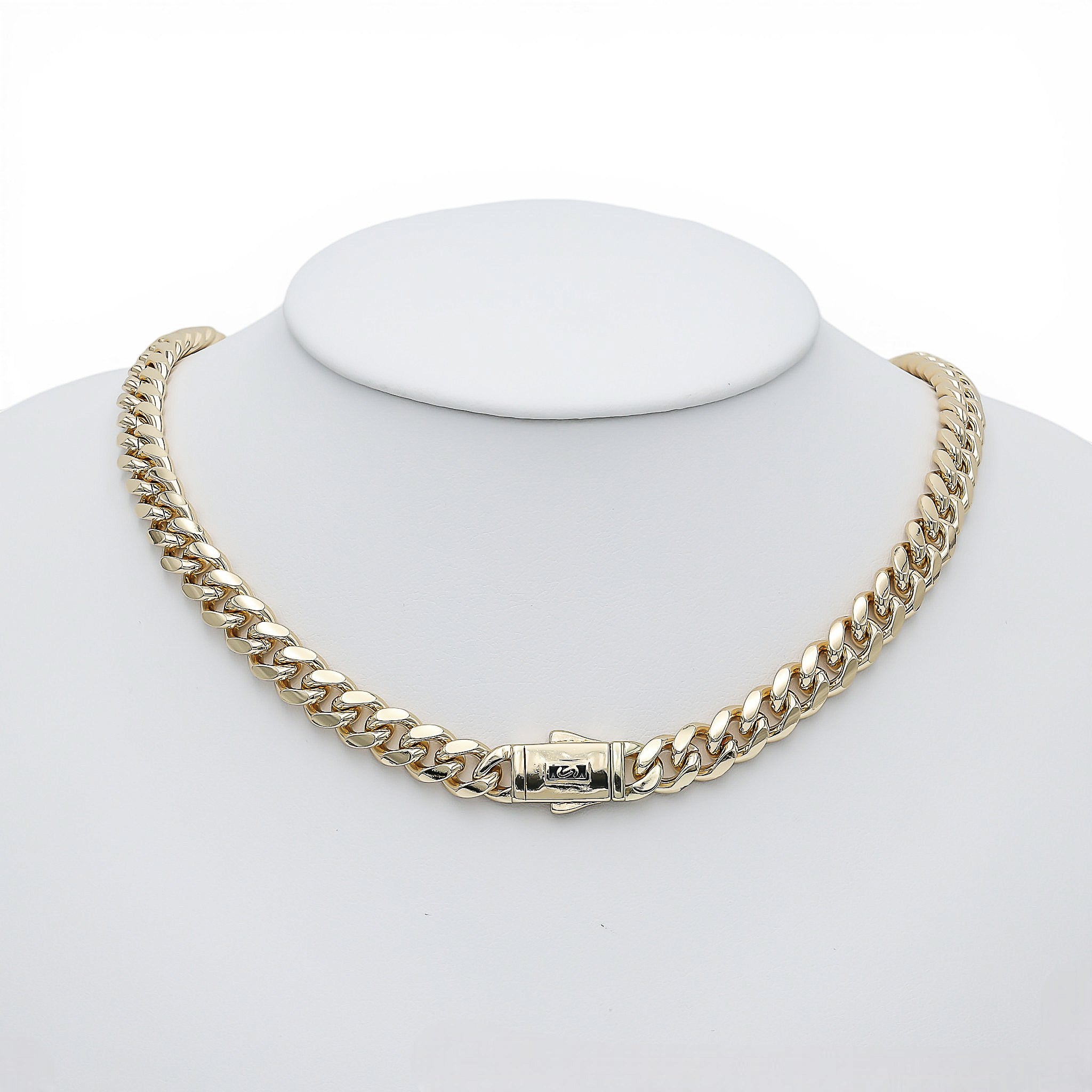 Colier Cuban Monaco No Stones 8mm Placat cu Aur