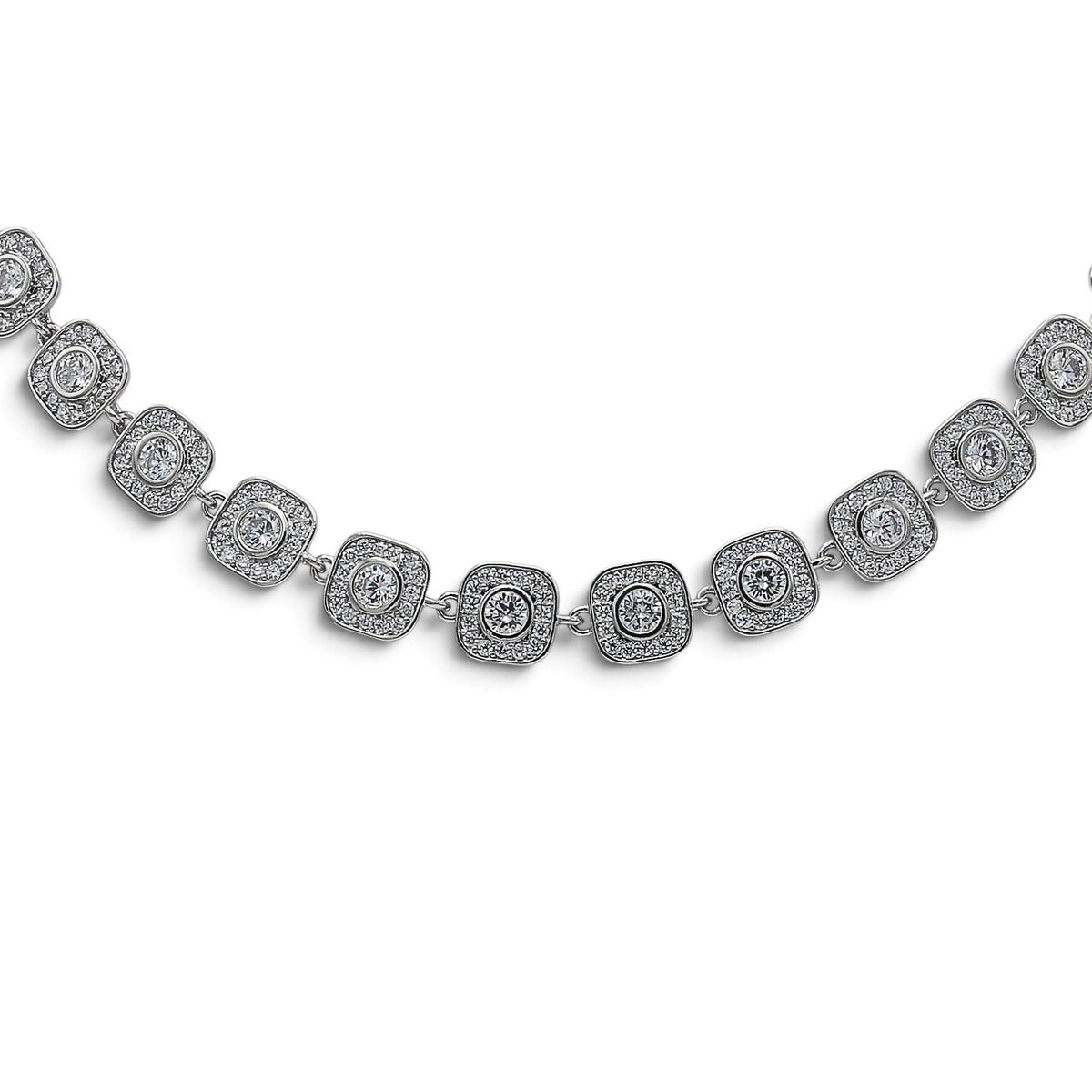 Colier Angel Square Silver Placat cu Aur Alb