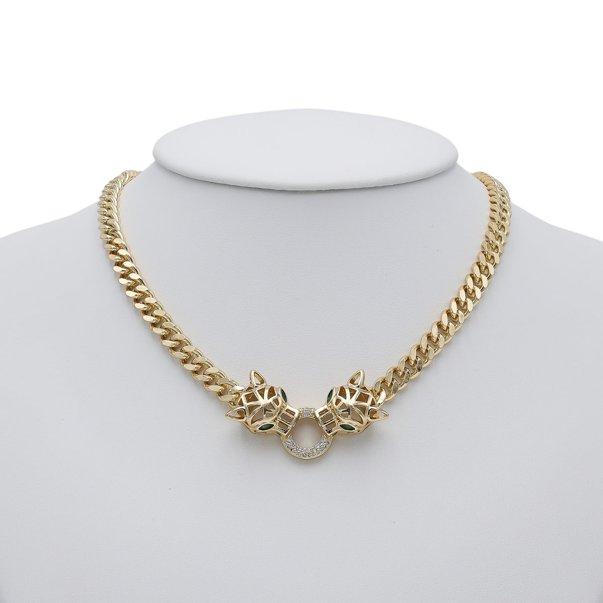 Colier Cuban Tiger Gold Placat Cu Aur Galben