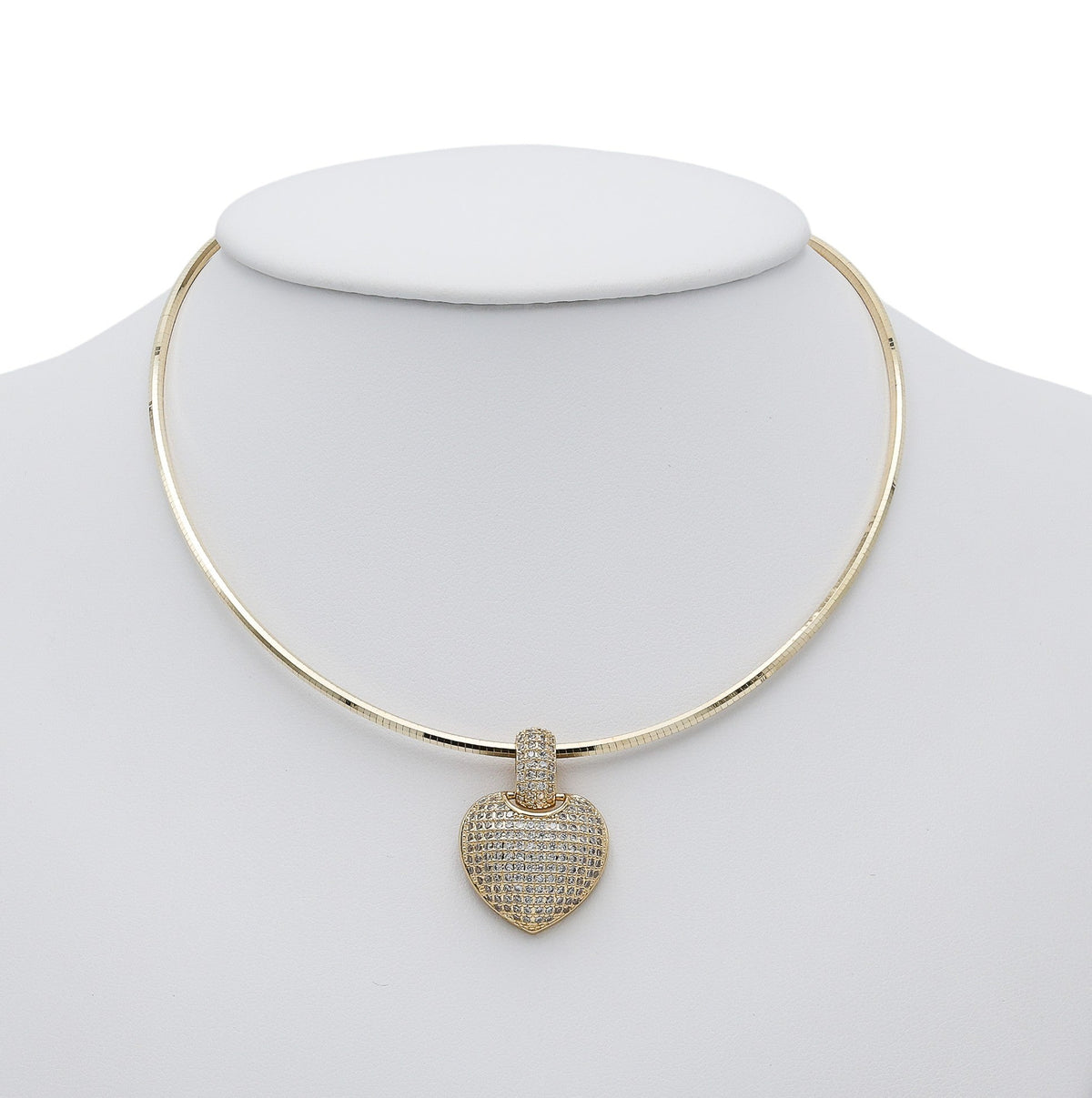 Colier Heart Gold Stones Placat cu Aur Galben