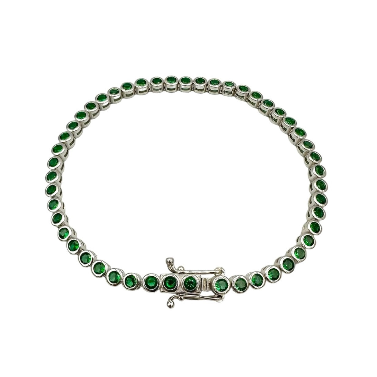 Brățară Tennis Medium Pills Green Argint