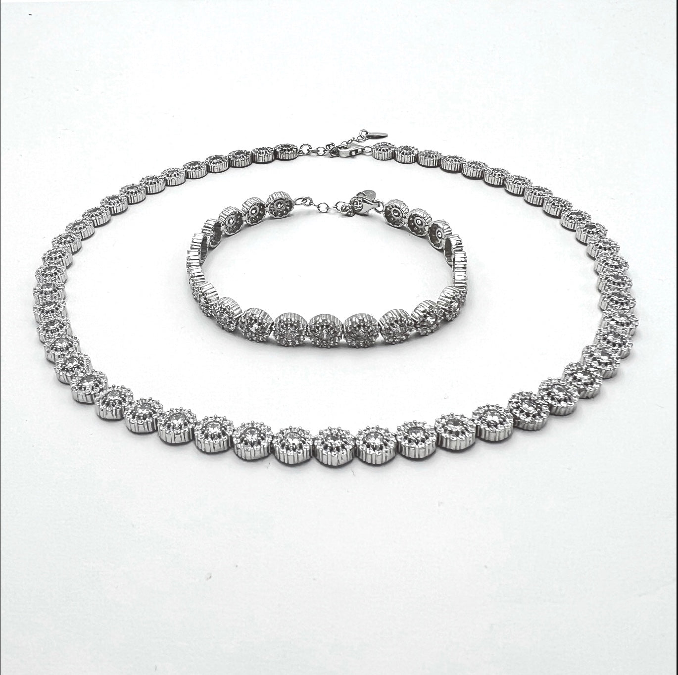 Set Ice Concept Exclusive Tennis Argint Brățară+Colier