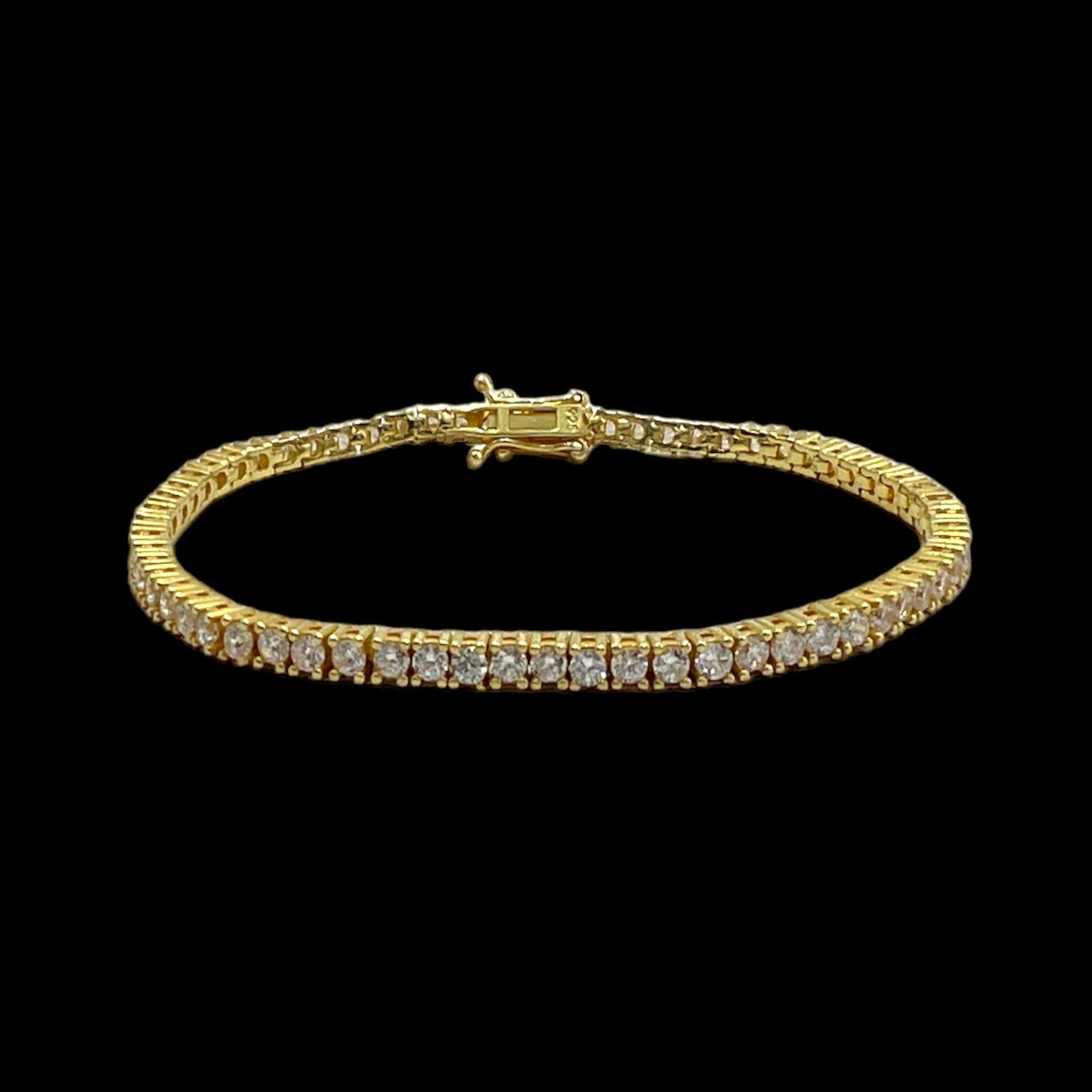 Brățară Tennis 3mm Argint Placat cu Aur 24k