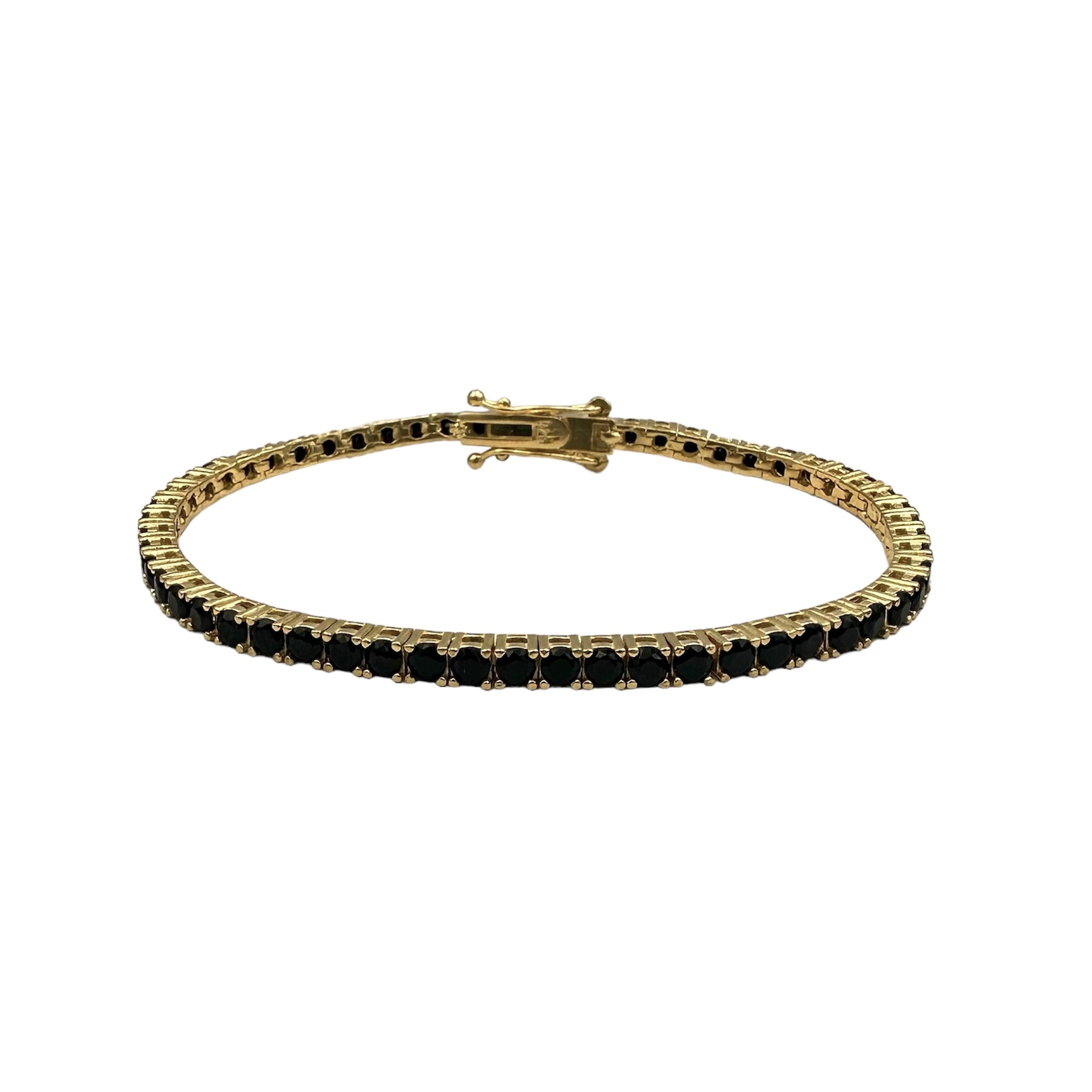 Brățară Tennis Black Argint Placat cu Aur 24k