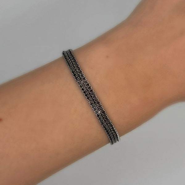 Brățară TripleTennis Black Argint