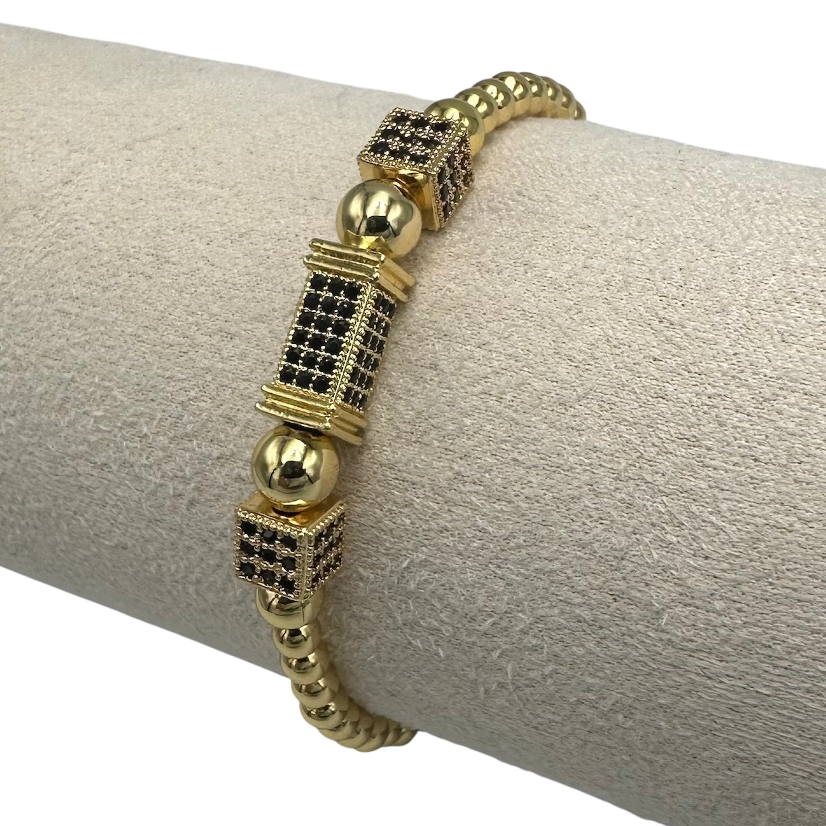 Brățară Reglabilă Double Dice Placată cu Aur