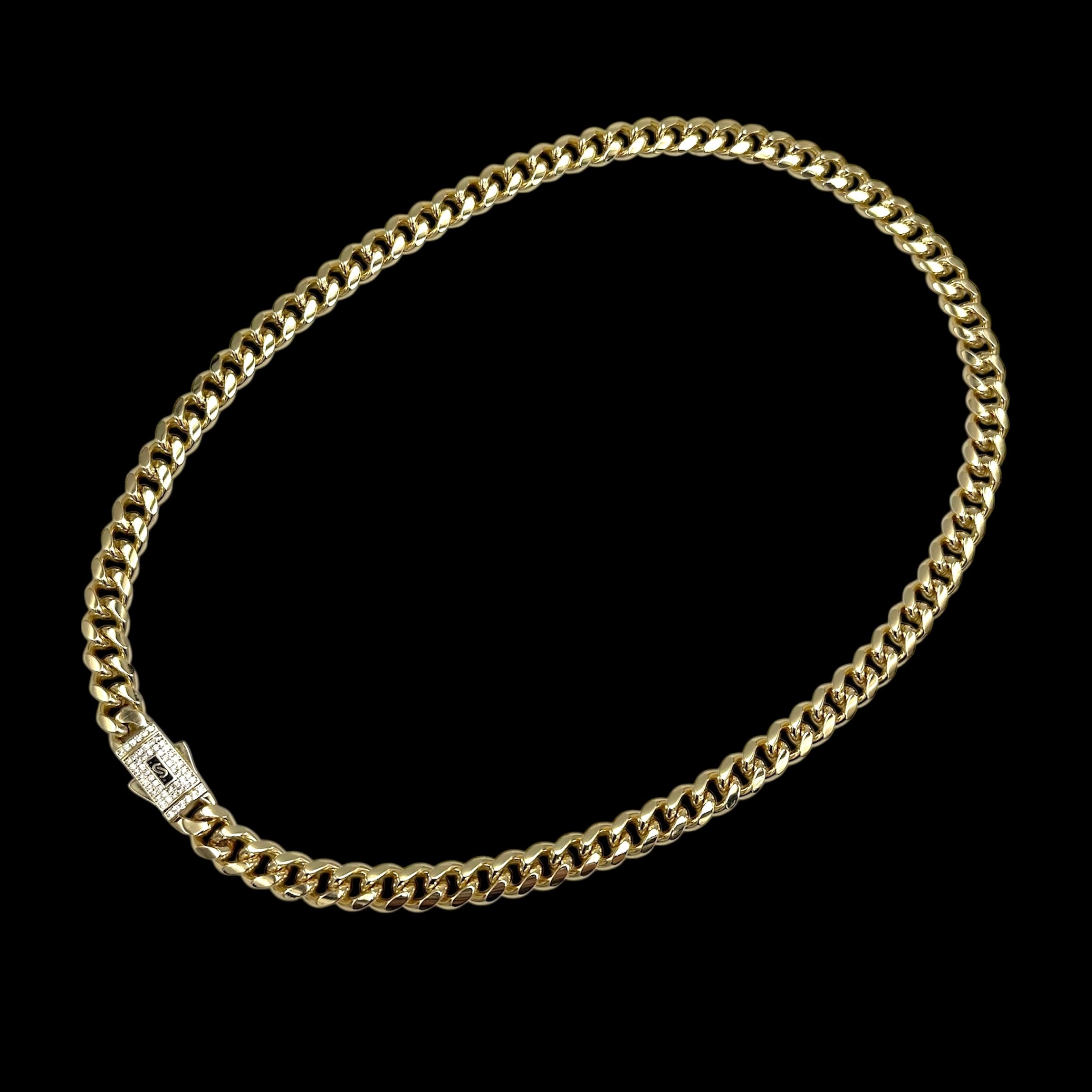 Colier Cuban Monaco 6mm Placat cu Aur