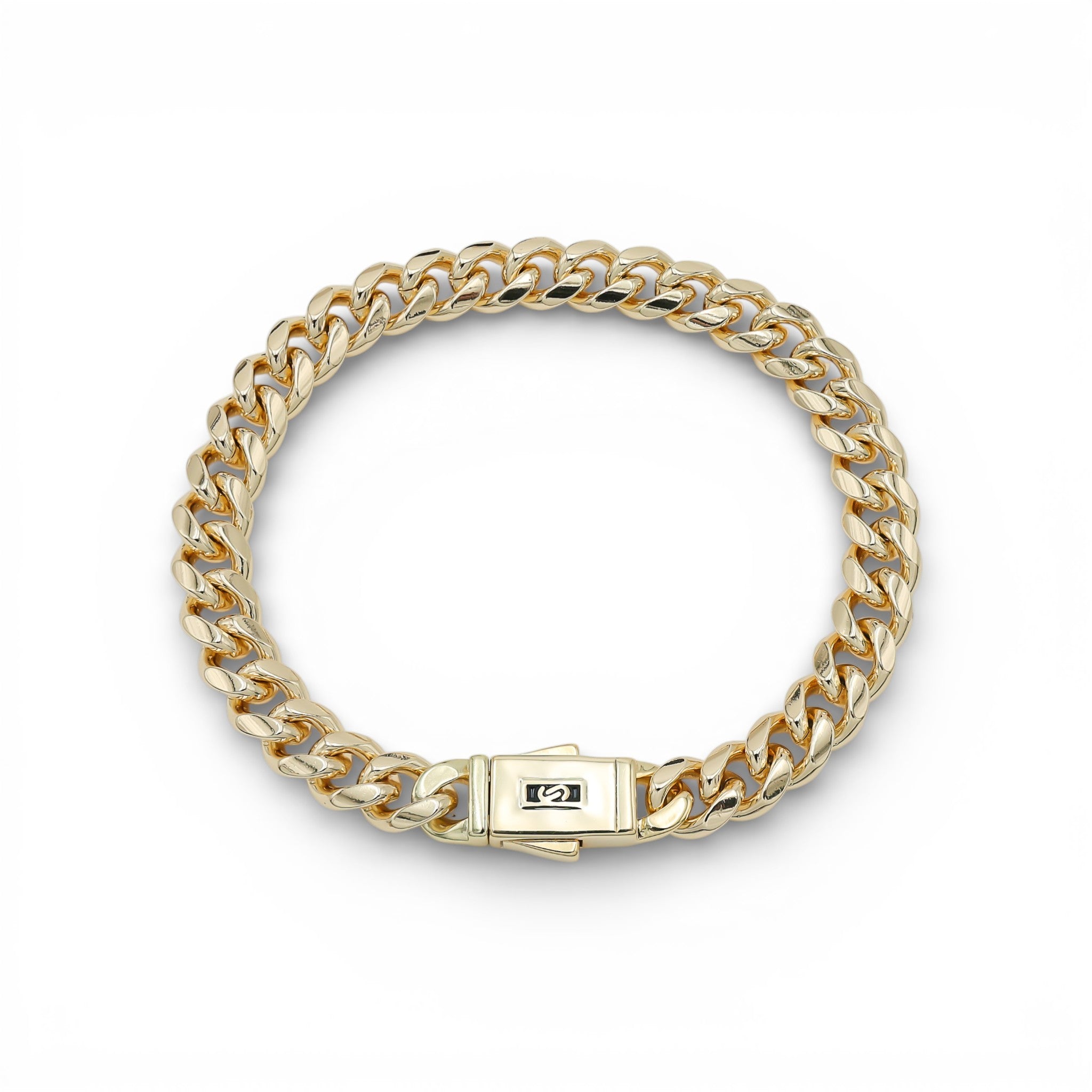 Brățară Cuban Monaco No Stones 8mm Placată cu Aur