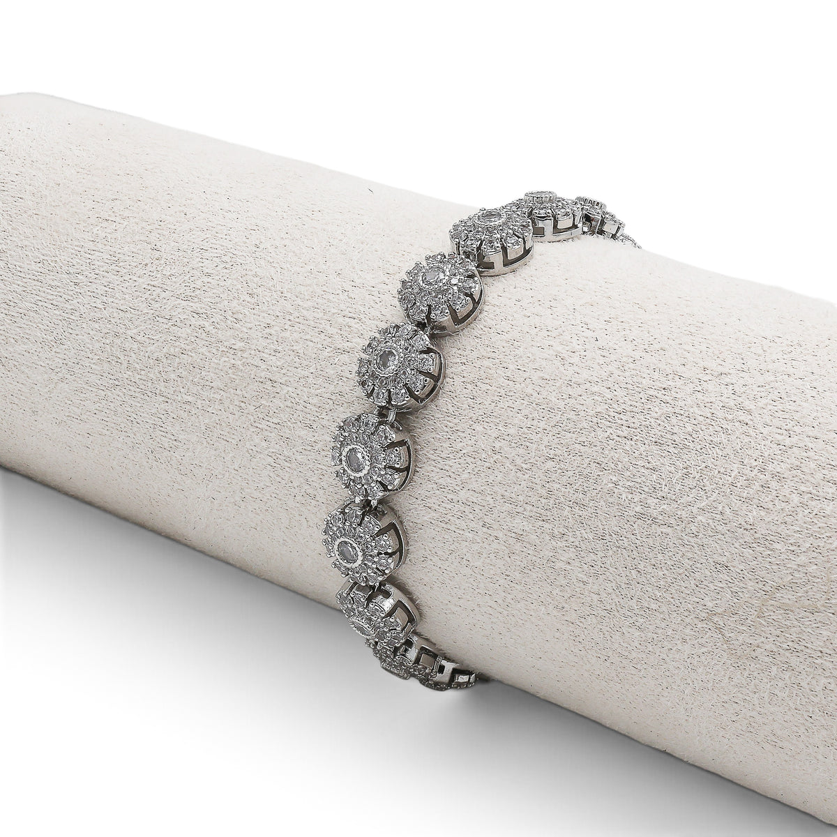 Bratara Ice Stones Silver Placată cu Aur Alb