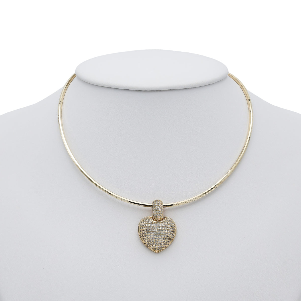 Colier Heart Gold Stones Placat cu Aur Galben
