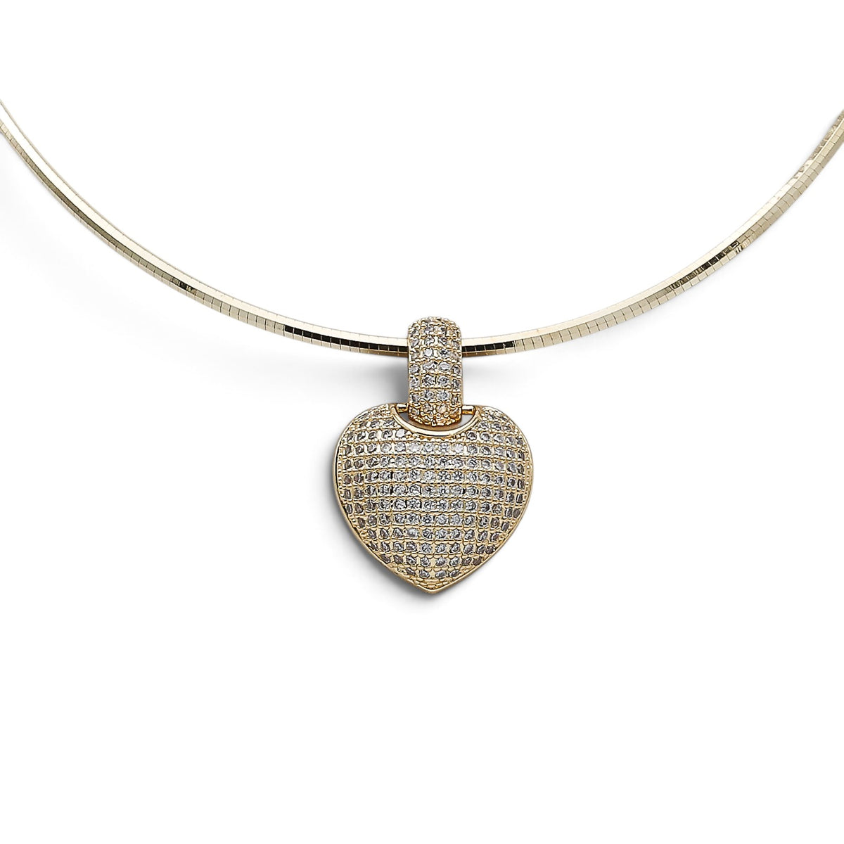Colier Heart Gold Stones Placat cu Aur Galben