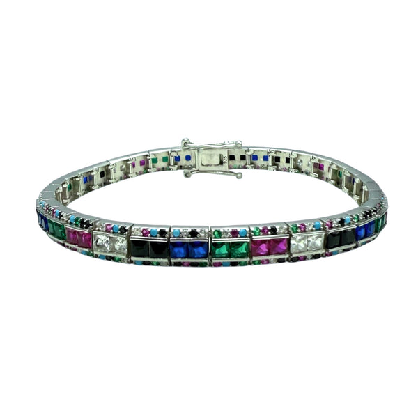 Brățară Tennis R Multicolor Argint