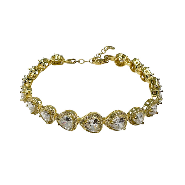 Brățară Tennis Heartless Gold Argint