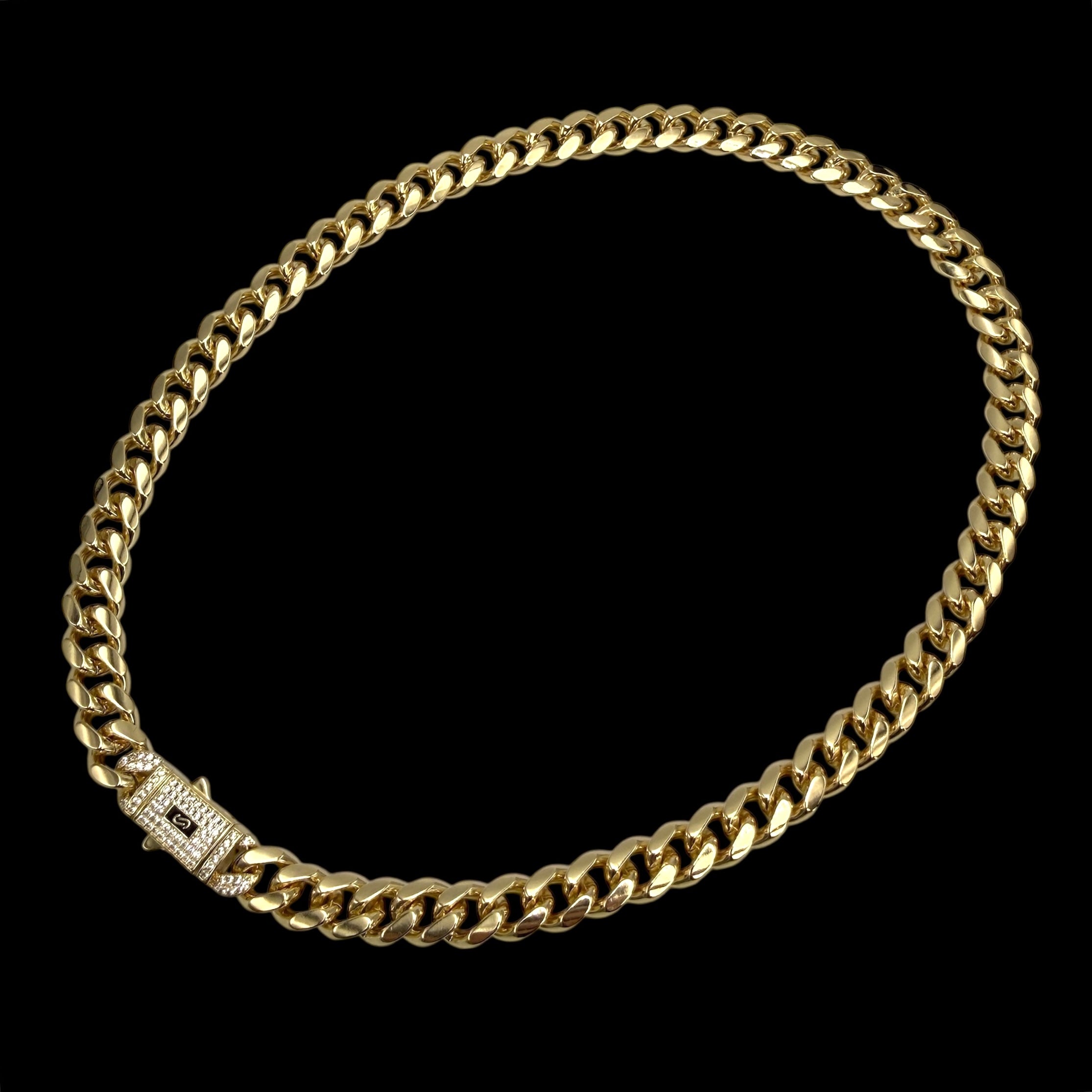 Colier Cuban Monaco 10 mm Placat cu Aur