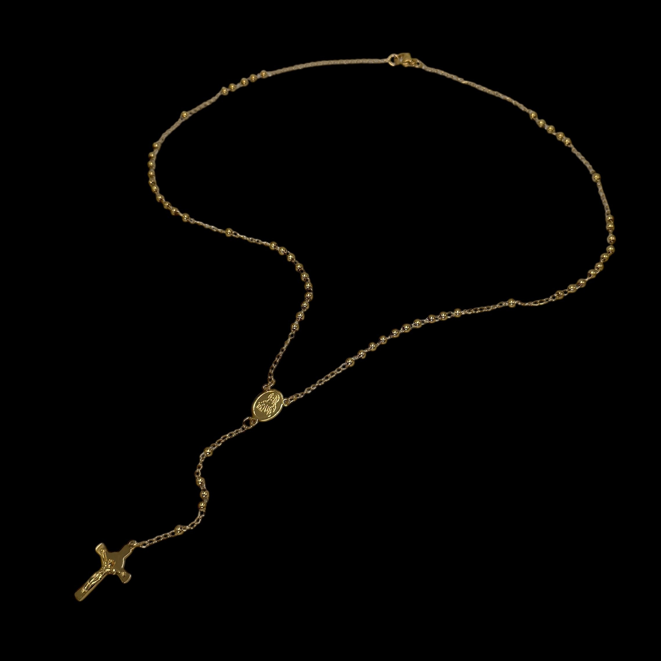 Colier Rozariu Simple Placat cu Aur