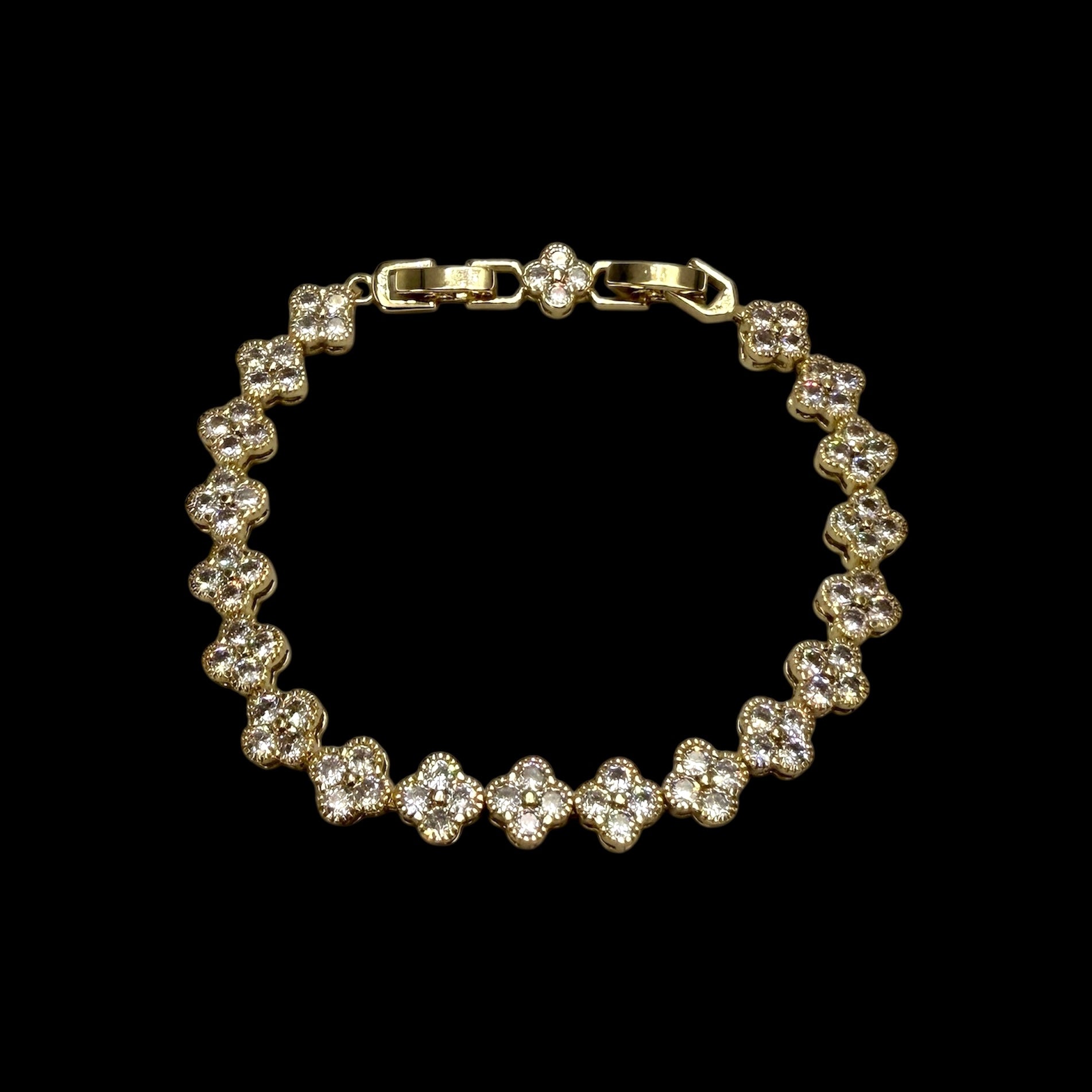 Brățară Tennis Trifoi Placată cu Aur