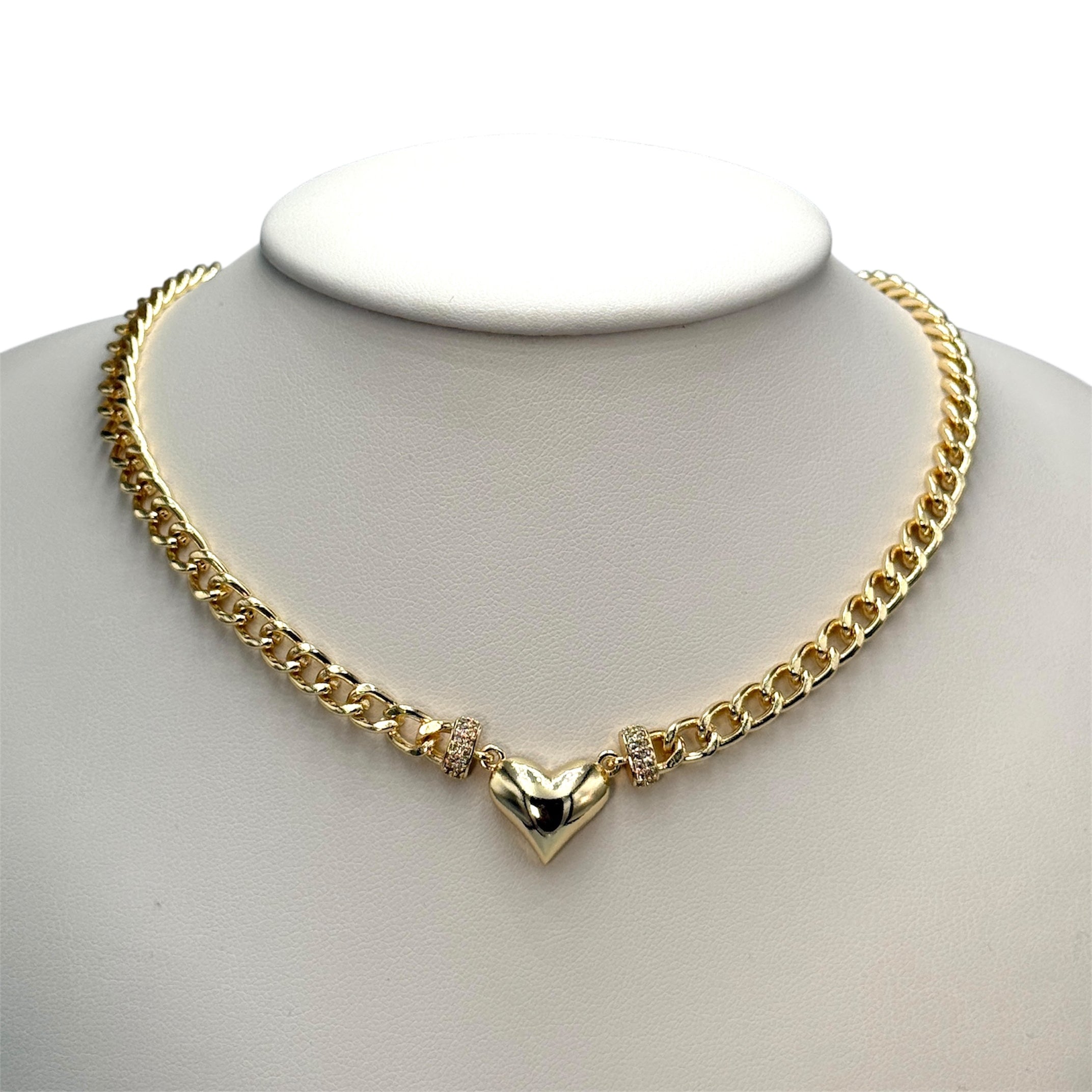 Colier Shine Heart Placat cu Aur