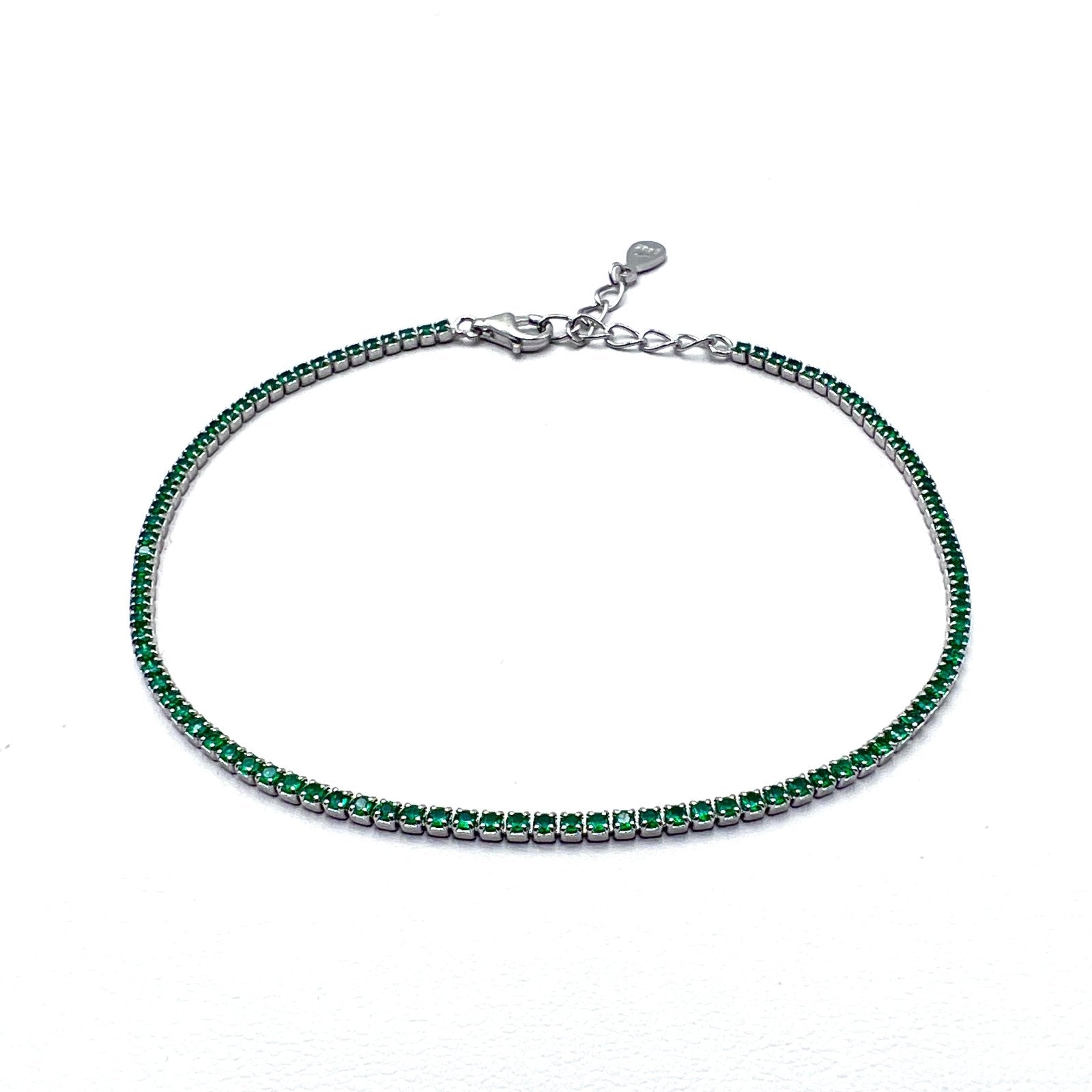 Brățară Tennis Green 1.5mm Argint