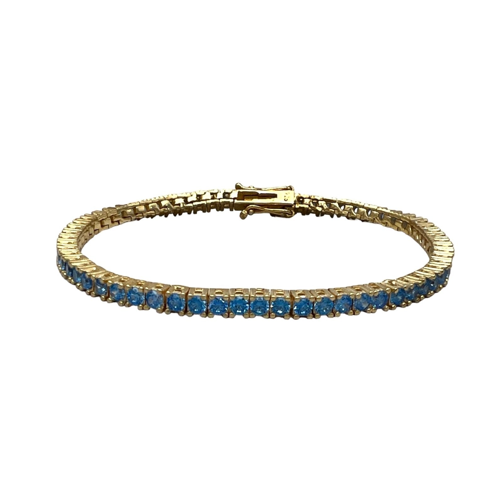 Brățară Tennis 3mm Regal Blue Argint Placat cu Aur 24k